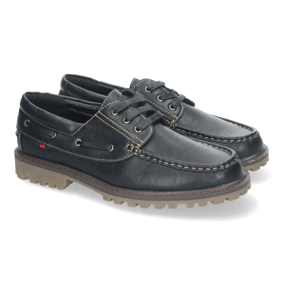 Mocasines Elegantes de Hombre con Suela Dentada Resistente, Diseno Clasico con Cosidos y Cierre de Cordones.