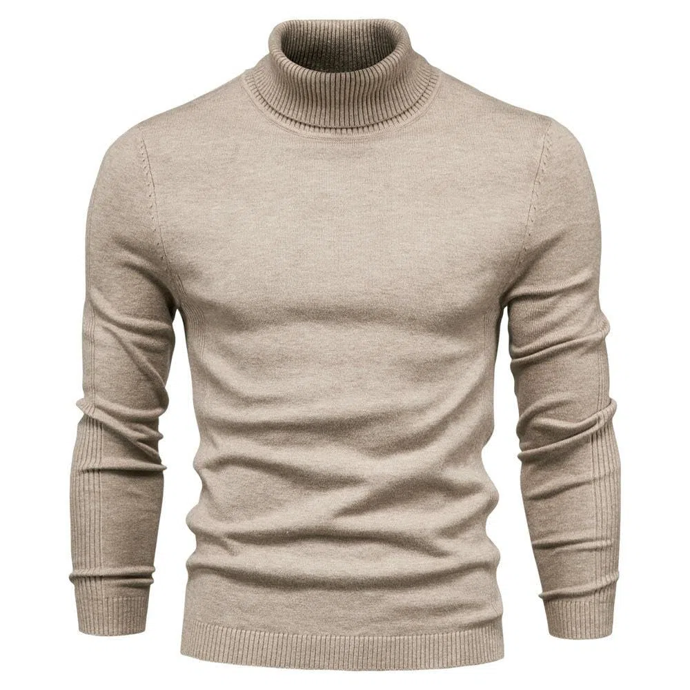 Jersey para hombre Otoño/Invierno Casual Color sólido Cuello Alto