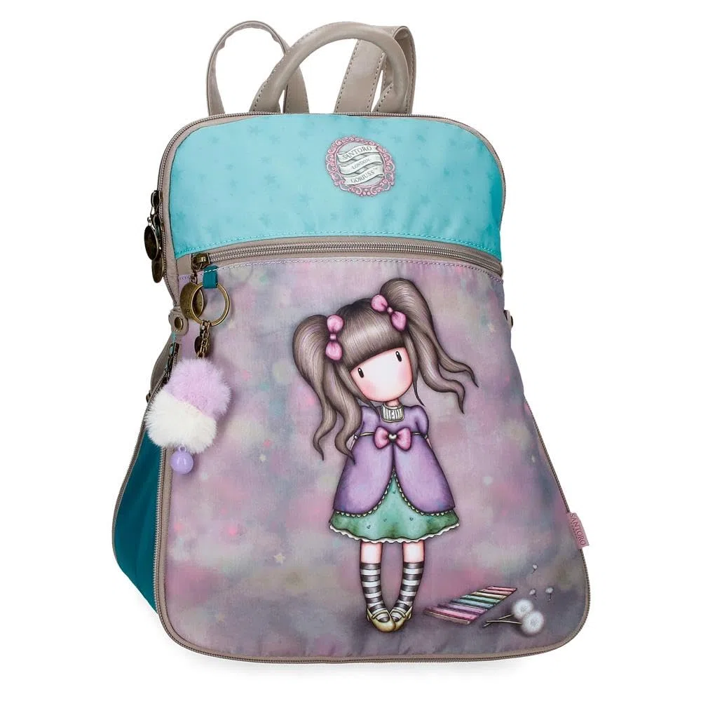 Gorjuss Santoro A whispered key, mochila casual, fabricada en Nylon, bolsillo frontal. De Joumma Bags