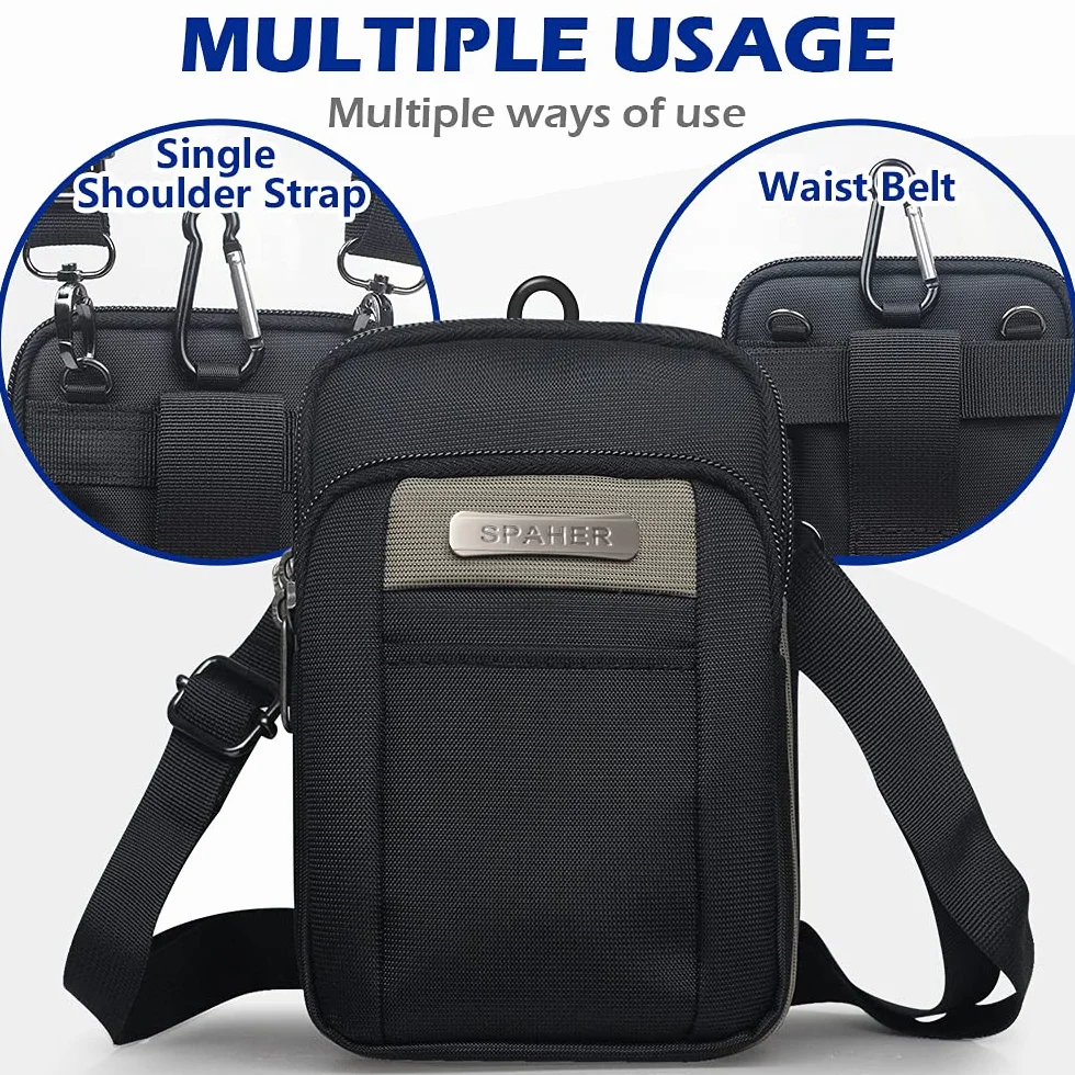SPAHER Pequeño Riñonera Cinturon Hombre Bandolera Pequeñas Bandoleras Deportivas Bolsito Pequeño Cintura Mobile Riñoneras Bolsa de Cintura para Hombre
