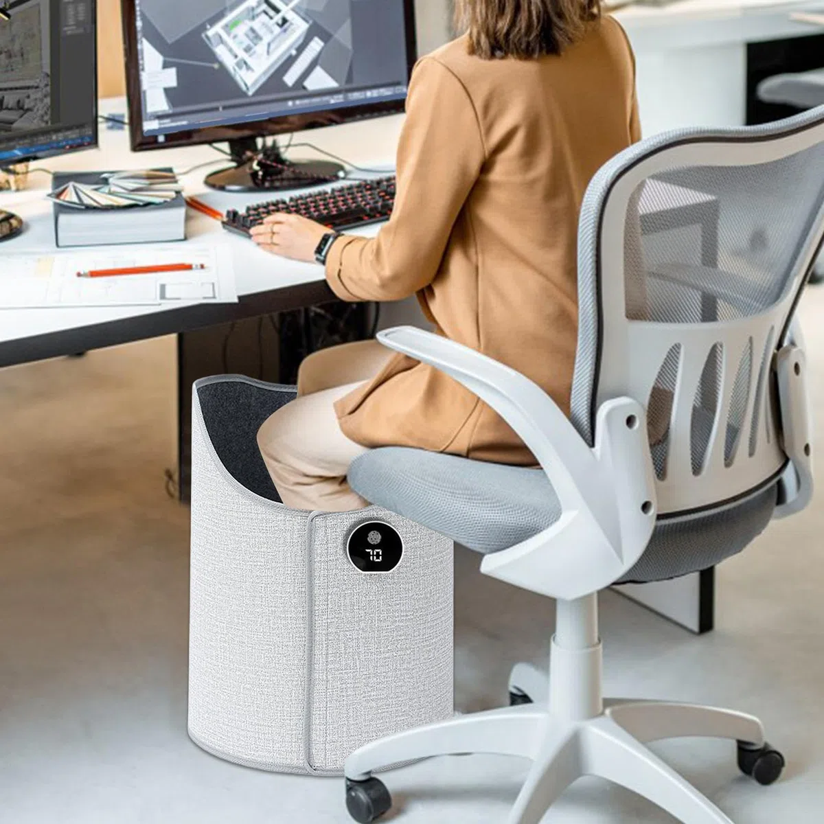 Calentador De Piernas Bajo Escritorio,Envoltura Ajustable De 5 Niveles - Calentador De Ambiente Plegable - Para Viaje Espacio Interior Habitación Descanso Camping Hogar Tienda Dormitorio