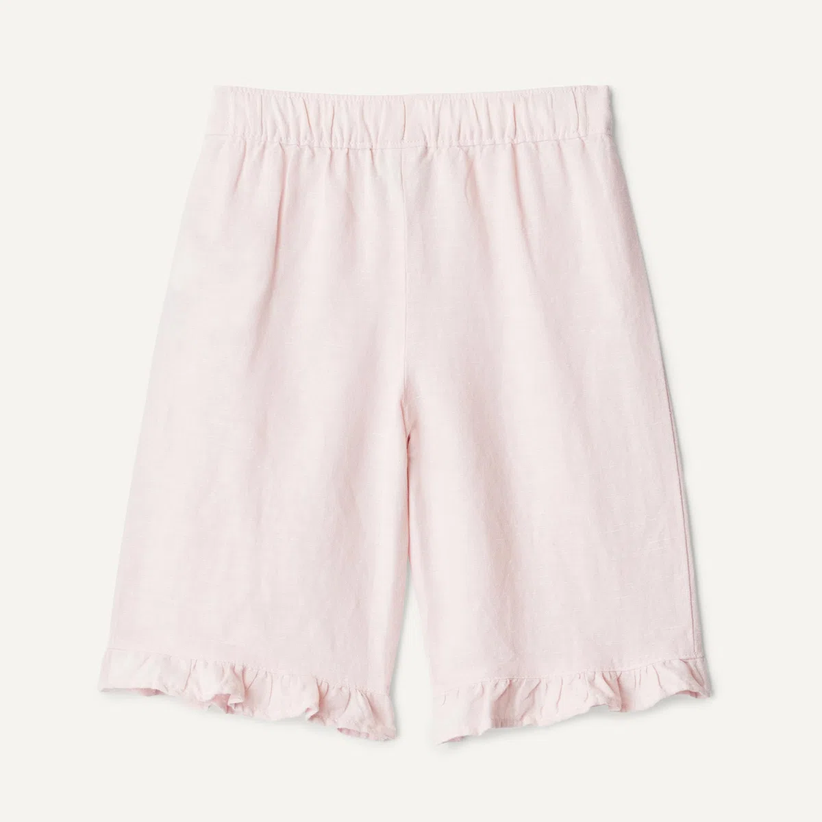 Amazon Essentials x Sofia Grainge Pantalón sin Cordones de Lino y Algodón con Volantes Unisex Bebé