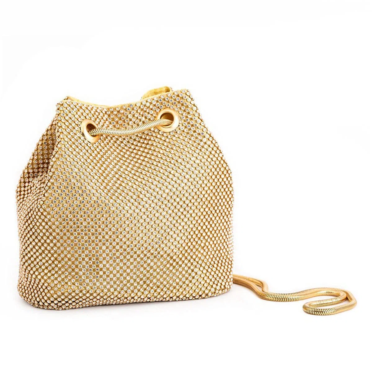 Bolso de Noche de Lujo Bolso Fiesta Mujer Platead Bolso de Hombro Mujer Glitter Diamond Embrague Mano Cadena de Encogimiento para Boda/Fiesta/Baile-Dorado