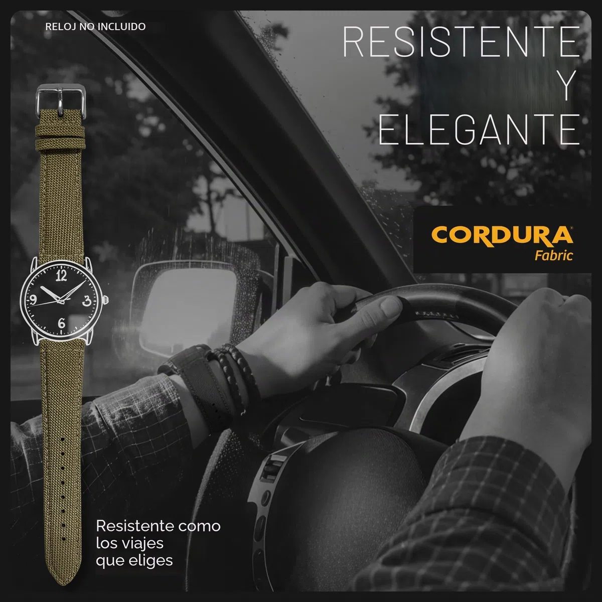 Alpine Cordura - Correa de repuesto de liberación rápida para reloj, correa de tela y cuero con forro trasero resistente al agua, para mujeres y hombres, compatible con correas de reloj analógicos e