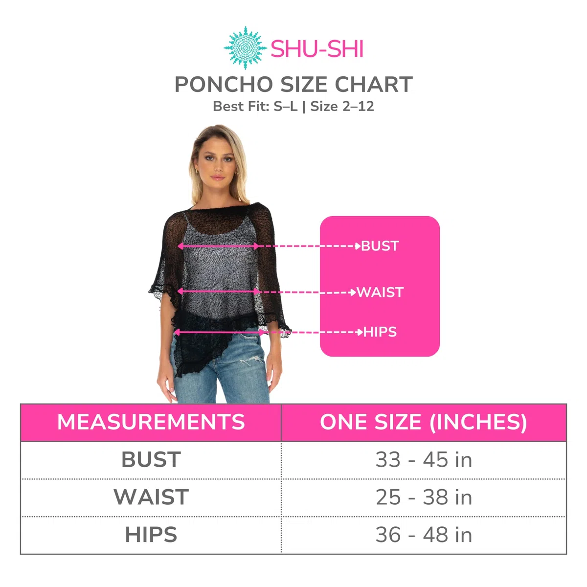SHU-SHI - Jersey de estilo capa para mujer - Con volante y transparencias - Punto ligero
