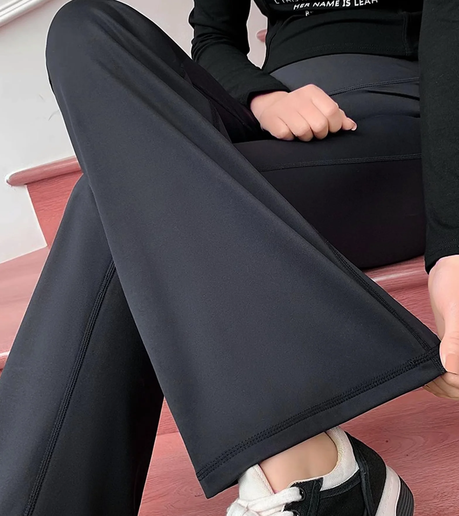 Premamá Pantalones, Leggings de Maternidad sobre el Vientre Mujer,Cintura Alta Acampanados Pantalones de Yoga