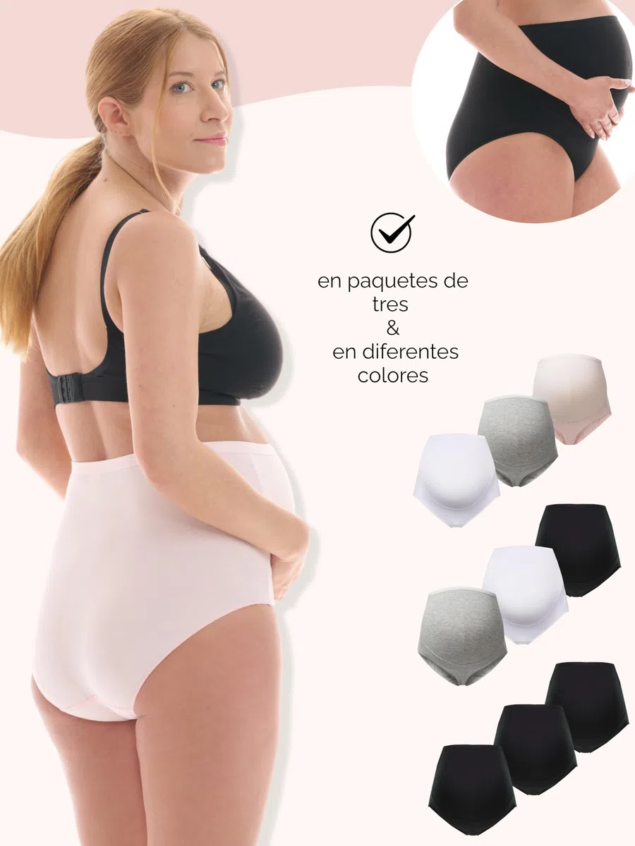 Herzmutter Bragas Premama - Algodón - Braguitas Embarazada - Bragas de Maternidad - Ropa Interior para Futura Mamá - Set de 1 y 3-5100