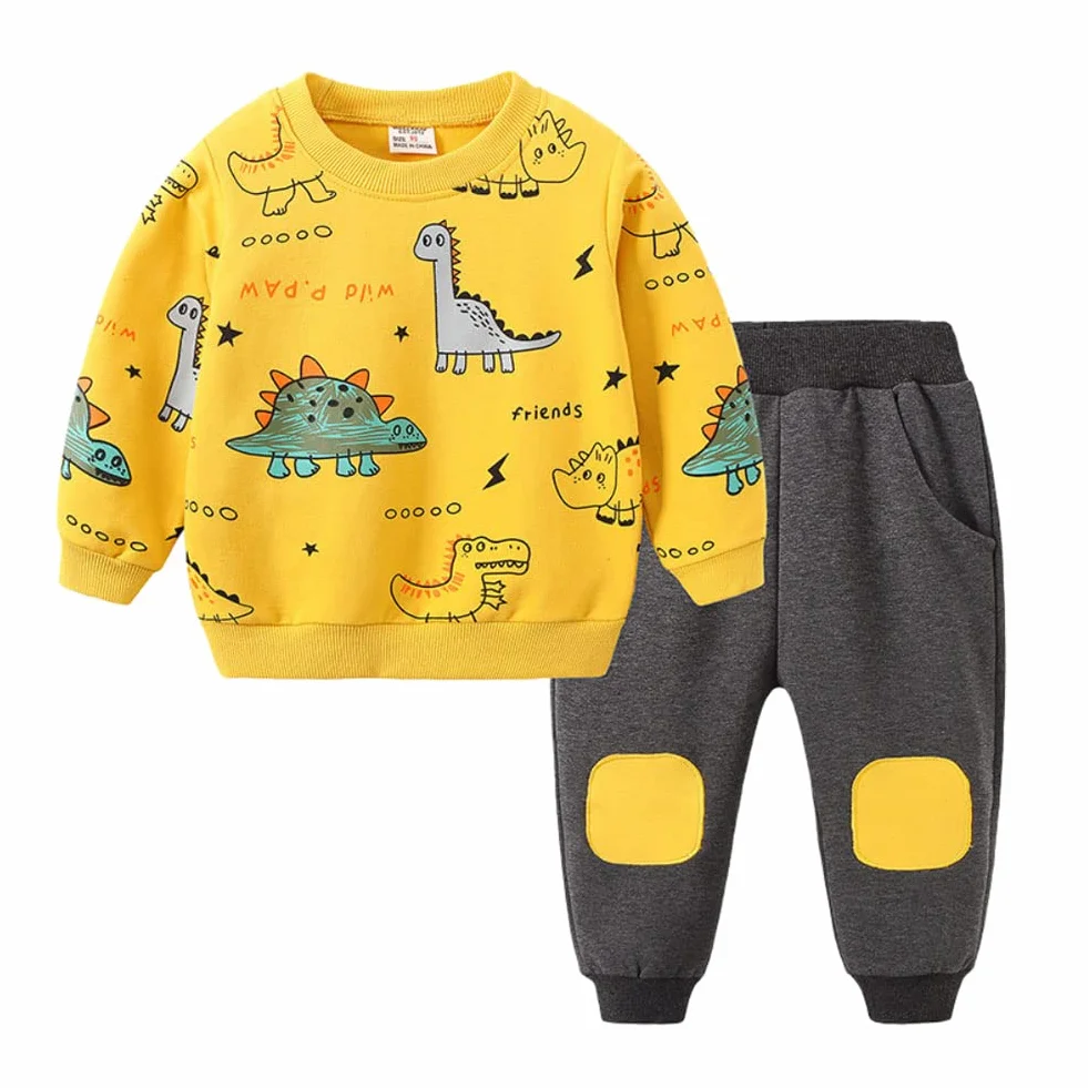 FedMois Conjunto Deportivo Algodón de 2 Piezas para Bebé Niño Sudadera sin Capucha y Pantalones Largos 1-6 años