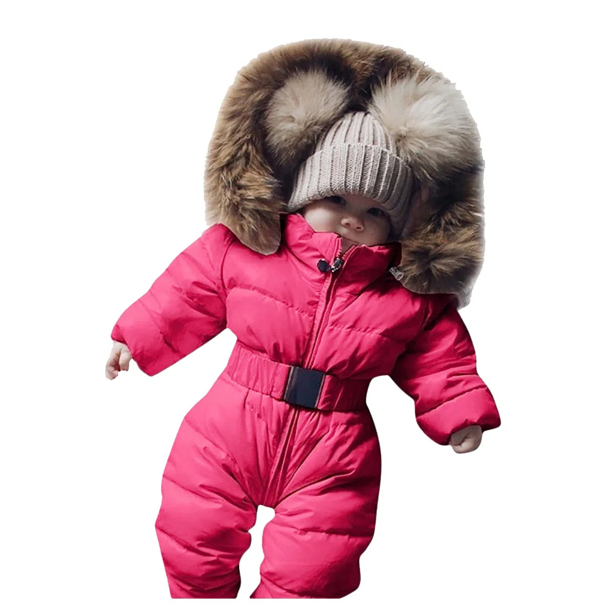 Generisch 2025 - Ropa de abrigo con chaqueta para bebé, traje de nieve cálido, mono, mameluco, abrigo, chaqueta, guantes impermeables para niños, rojo, 12-18 meses