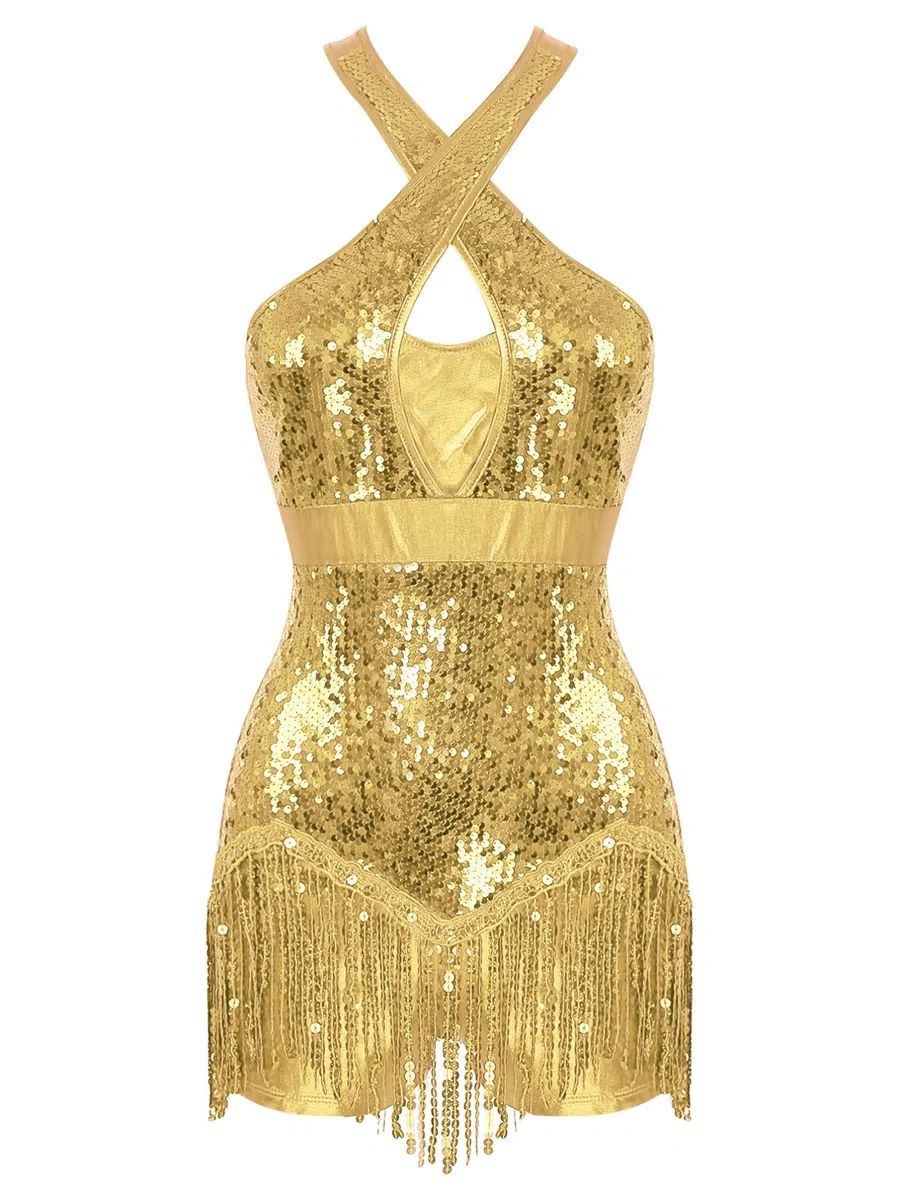 iiniim Maillot de Ballet Mujer Body Lentejuelas de Fiesta de Mujer Ropa para Danza Leotardo de Gimnasia sin Mangas Bodysuit Mono Elástico Trajes de Baile Lujo Elegante Chica