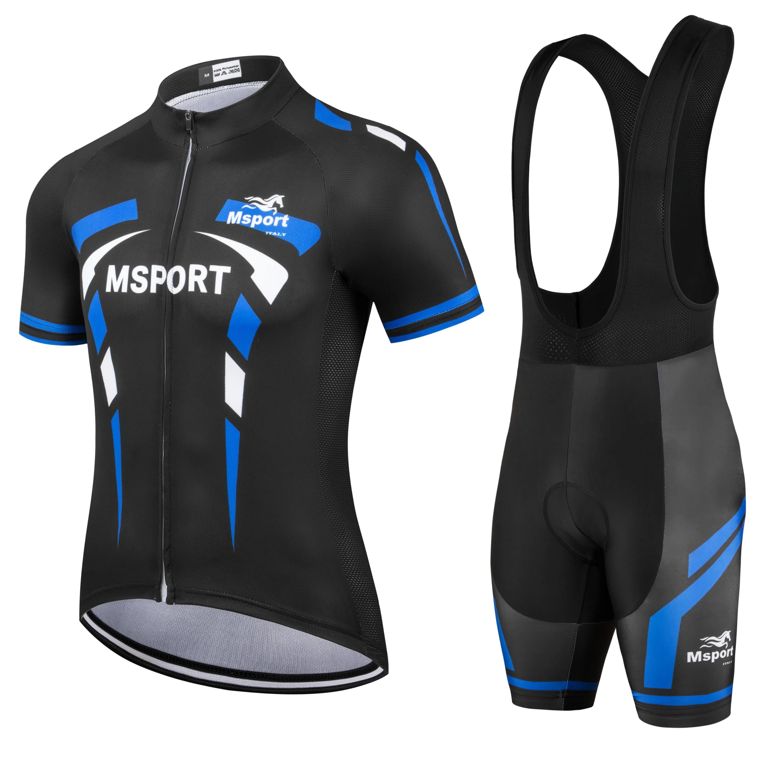 Ropa de ciclismo, Juego completo de ropa de ciclismo camiseta + peto con pantalones cortos, Mod.02n, XXL