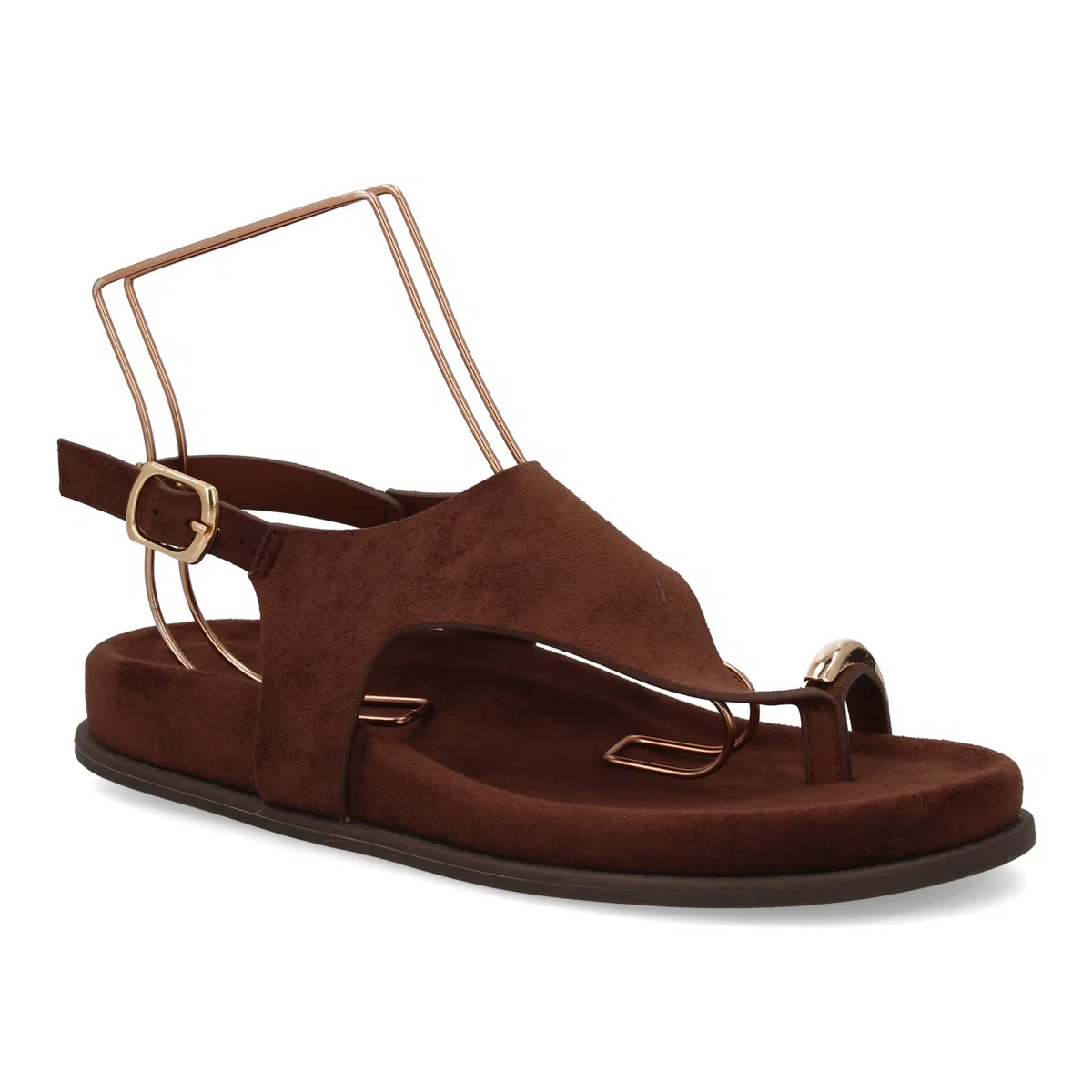 shoes&blues.es Sandalia de Plataforma para Mujer con Diseno Minimalista, Estilo Moderno, Elegante, Ideal Verano. Cierre Ajustable de Hebilla, con Detalle metalico en el Dedo Gordo.