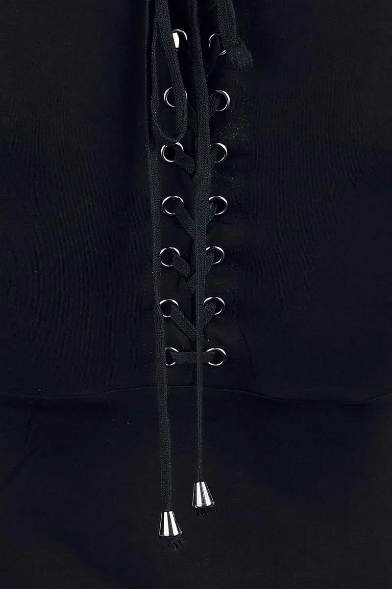 Jawbreaker Mystic Cat Top Mujer Top Negro 95% Viscosa, 5% elastán Estrechos