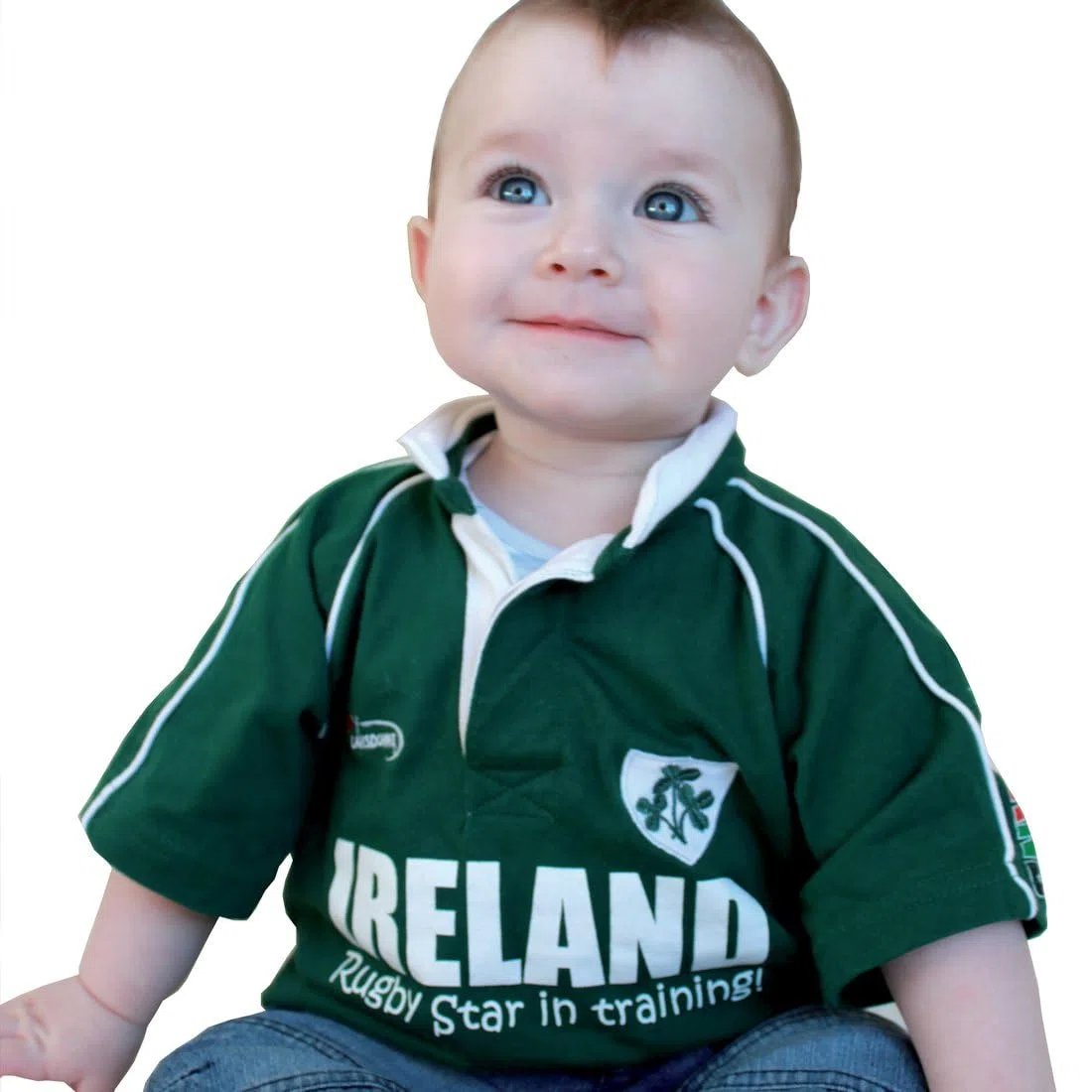 Irish Baby Boys Rugby Camiseta 100% Algodón Verde Irlanda Rugby Star in Training, Verde, 1-2