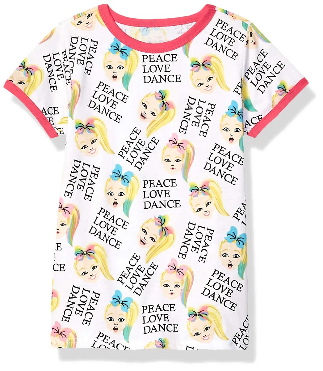JoJo Siwa Big Peace Love Dance Playera para niña - Blanco - Medium