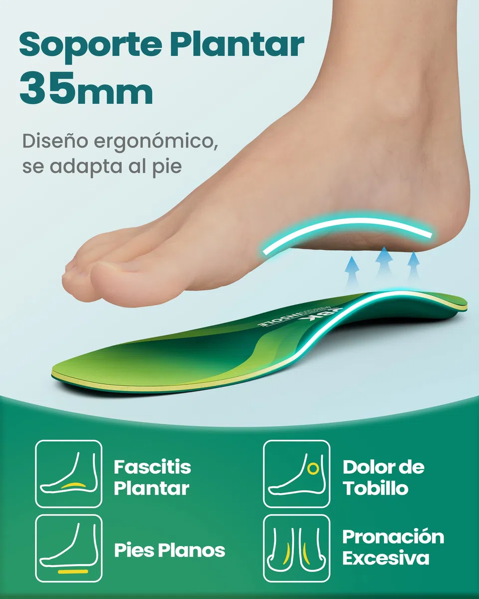Plantillas ortopédicas QBK, plantillas de soporte de arco para tendinitis de Aquiles, soporte de arco para fascitis Plantar, pie plano, sobrepronación S