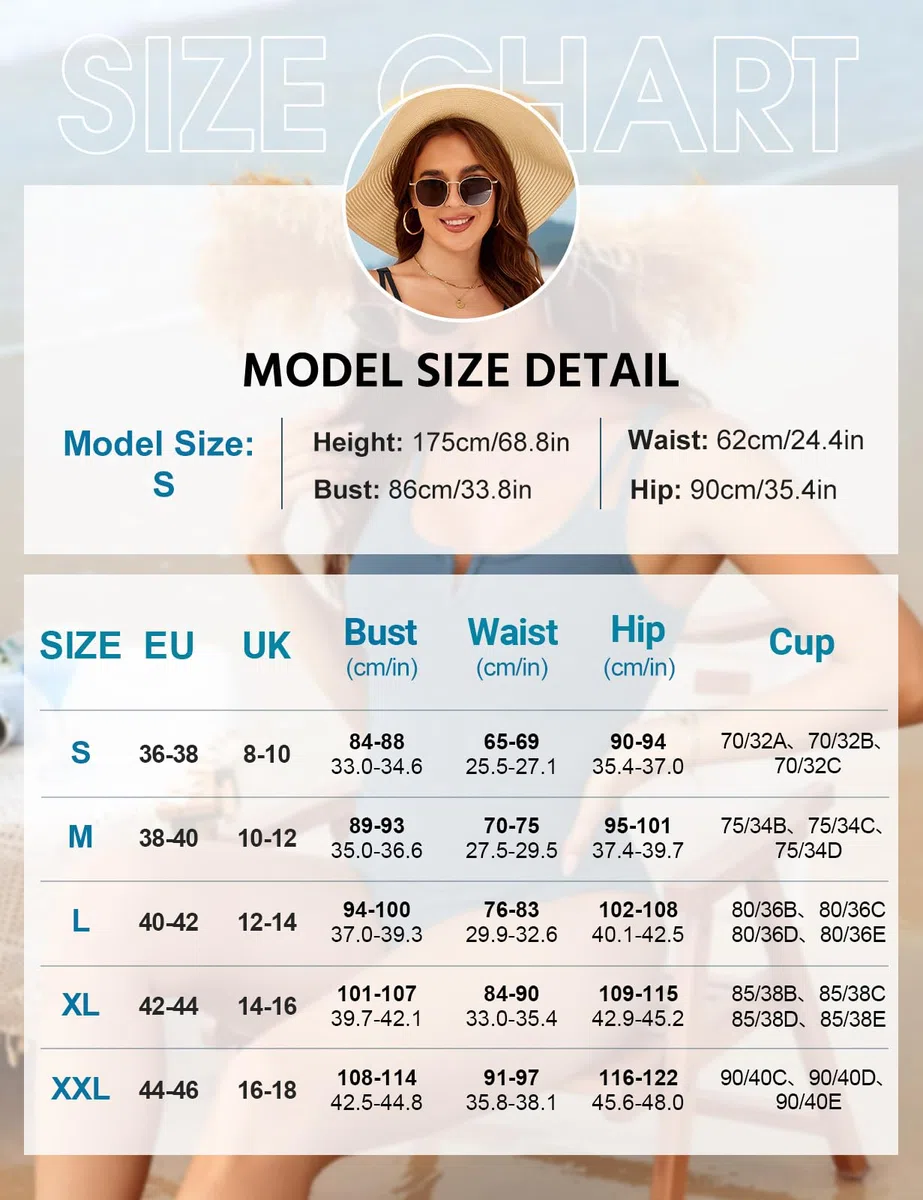 Nadeer Bañador Mujer Reductor Push Up Traje de Baño de Una Pieza Cuello en V Control de Barriga Swimwear Vientre Plano Swimsuit para Piscinas de Playa