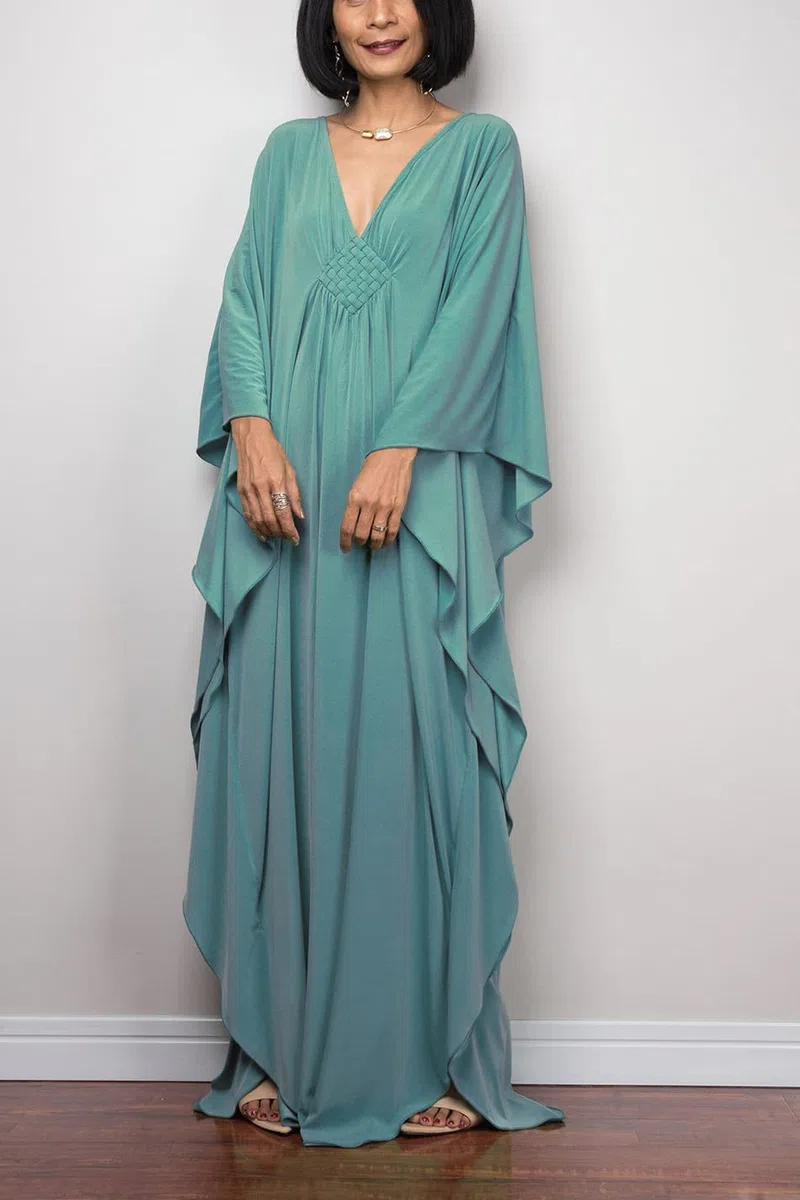 Wemen's - Vestido largo caftán bohemio para traje de baño de playa, talla única