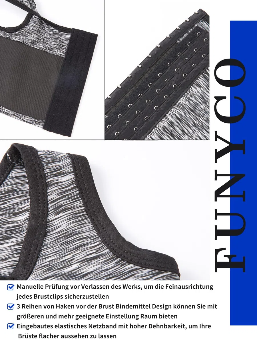 Mujer Binder Trans Multi Row Wide Elastic Chest Binder para Transgénero FTM Tomboy Pecho Corto Binder