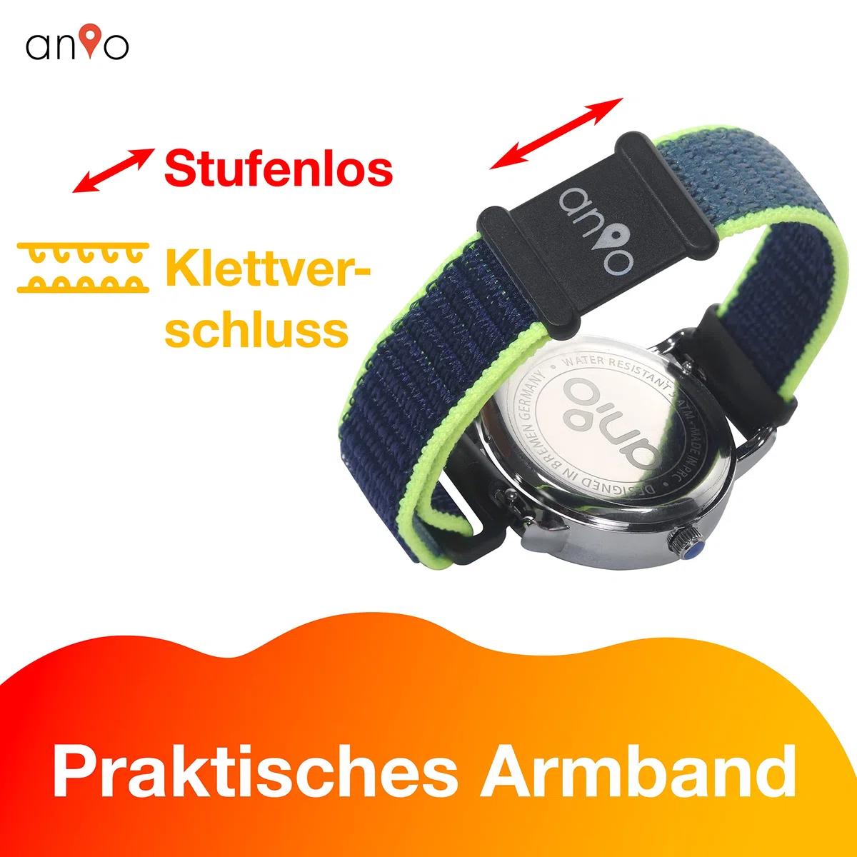Anio 3 relojes de pulsera para niños – Reloj infantil para aprender la hora a partir de 6 años, resistente al agua hasta 5 bar, reloj infantil para niños y niñas, Aurora-azul, Correa
