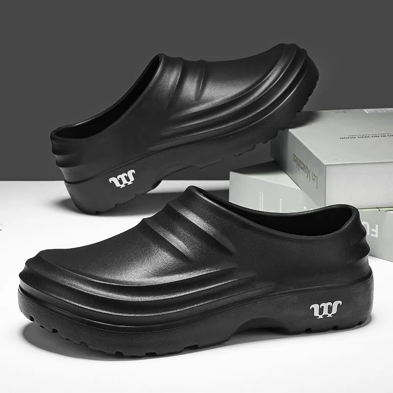 MEIAGDT Zapatos de Cocina Antideslizantes para Hombre y Mujer, Zapatos de Chef Resistentes al Aceite e Impermeables con Suela de Goma Antideslizante, Zuecos de Hombre para