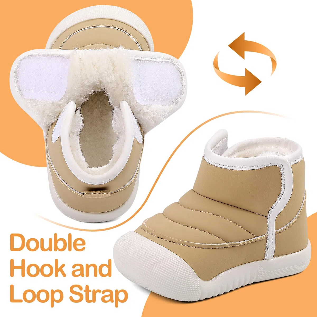 MK MATT KEELY Botas Invierno Bebé Niño Niña Zapatos Impermeable Cálido con Suela Goma Antideslizante