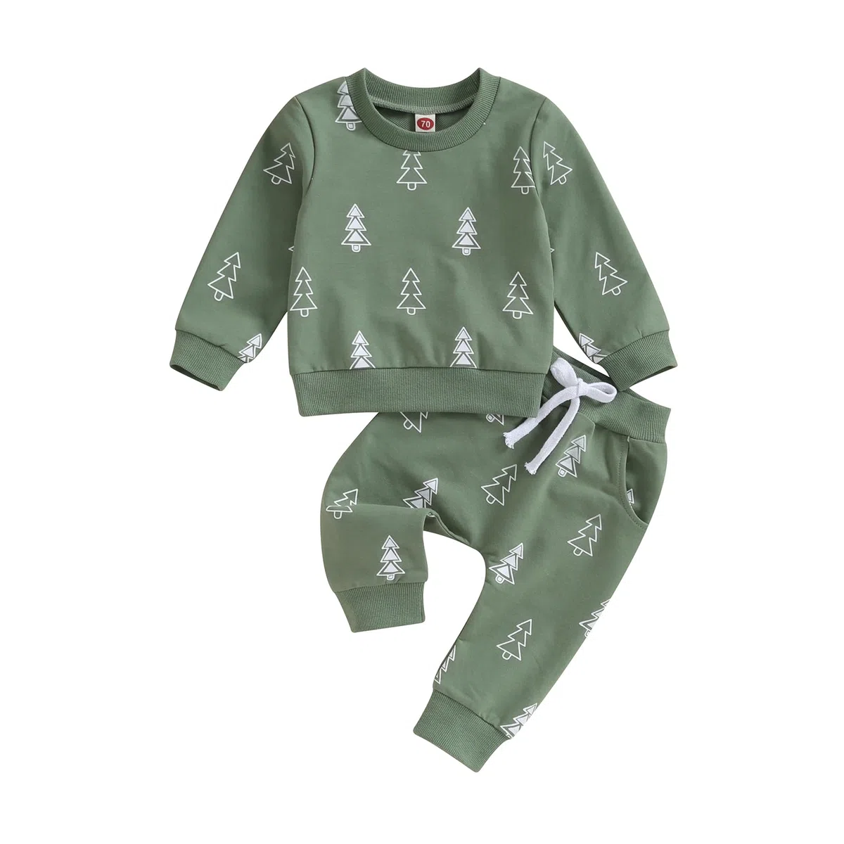 Hnyenmcko Traje de Navidad para bebé niño, sudadera de manga larga con cuello redondo y pantalones de invierno para niños pequeños