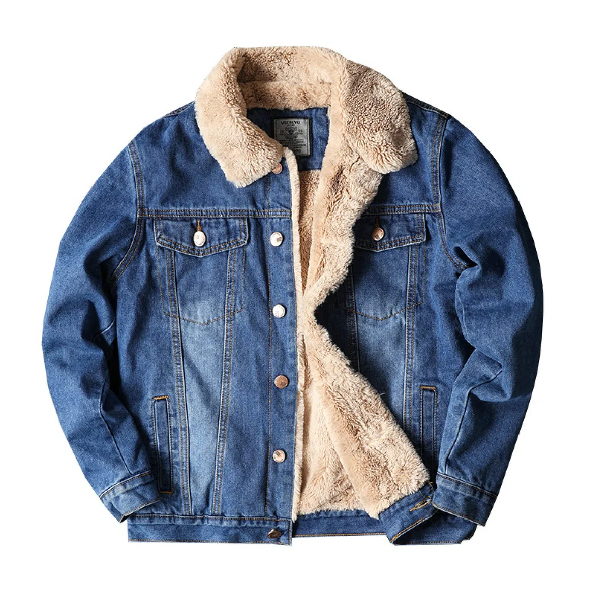 Chaqueta De Mezclilla Forrada para Hombre - Abrigo De Vaquero Occidental Sherpa De Invierno con Forro Polar, Mantiene Abrigado