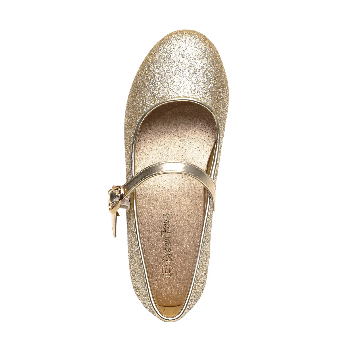 DREAM PAIRS Kids Bailarinas Niña Zapatos de Vestir de Tacón Cómodos para Fiesta Ballet Flats Chicas Princesa Brillante KFL219,Size 30,Oro,KFL219