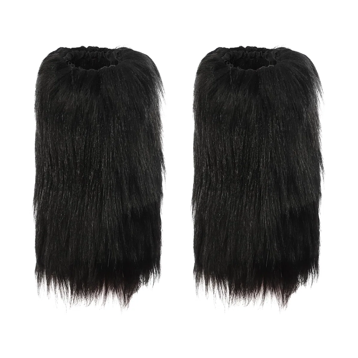 Calentadores de piernas peludos de piel sintética para niños, puños largos y peludos, para botas de invierno, para fiestas, Halloween, cosplay, accesorio de disfraz