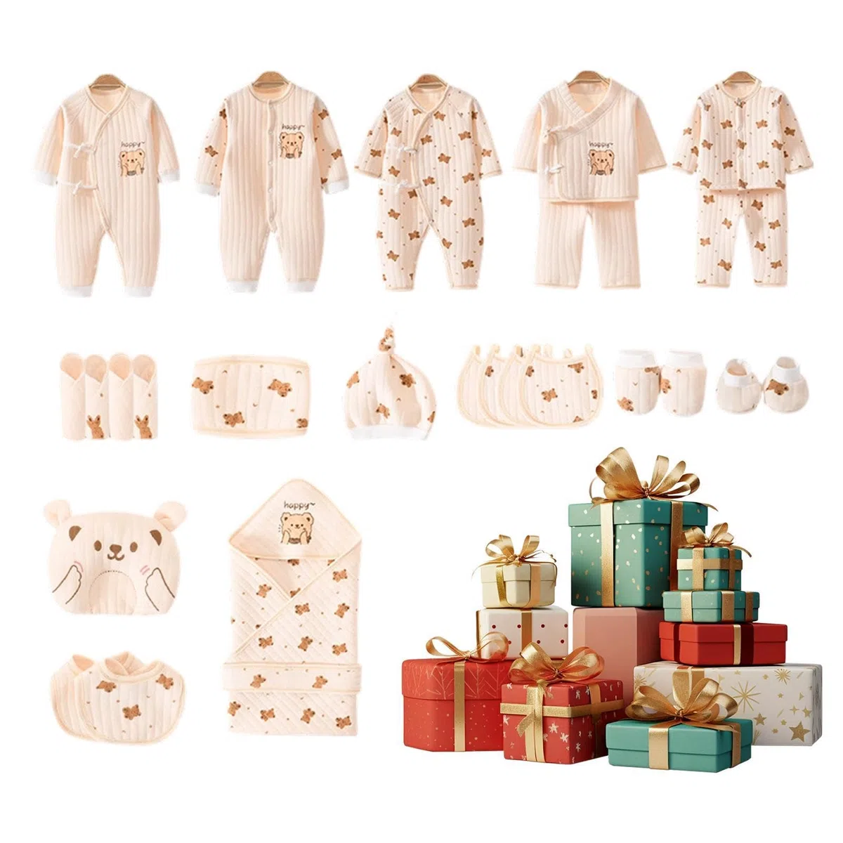 Conjunto de ropa infantil | Body unisex de algodón, suave y transpirable, para fotografía de registro, cumpleaños, mamá, ducha, hogar