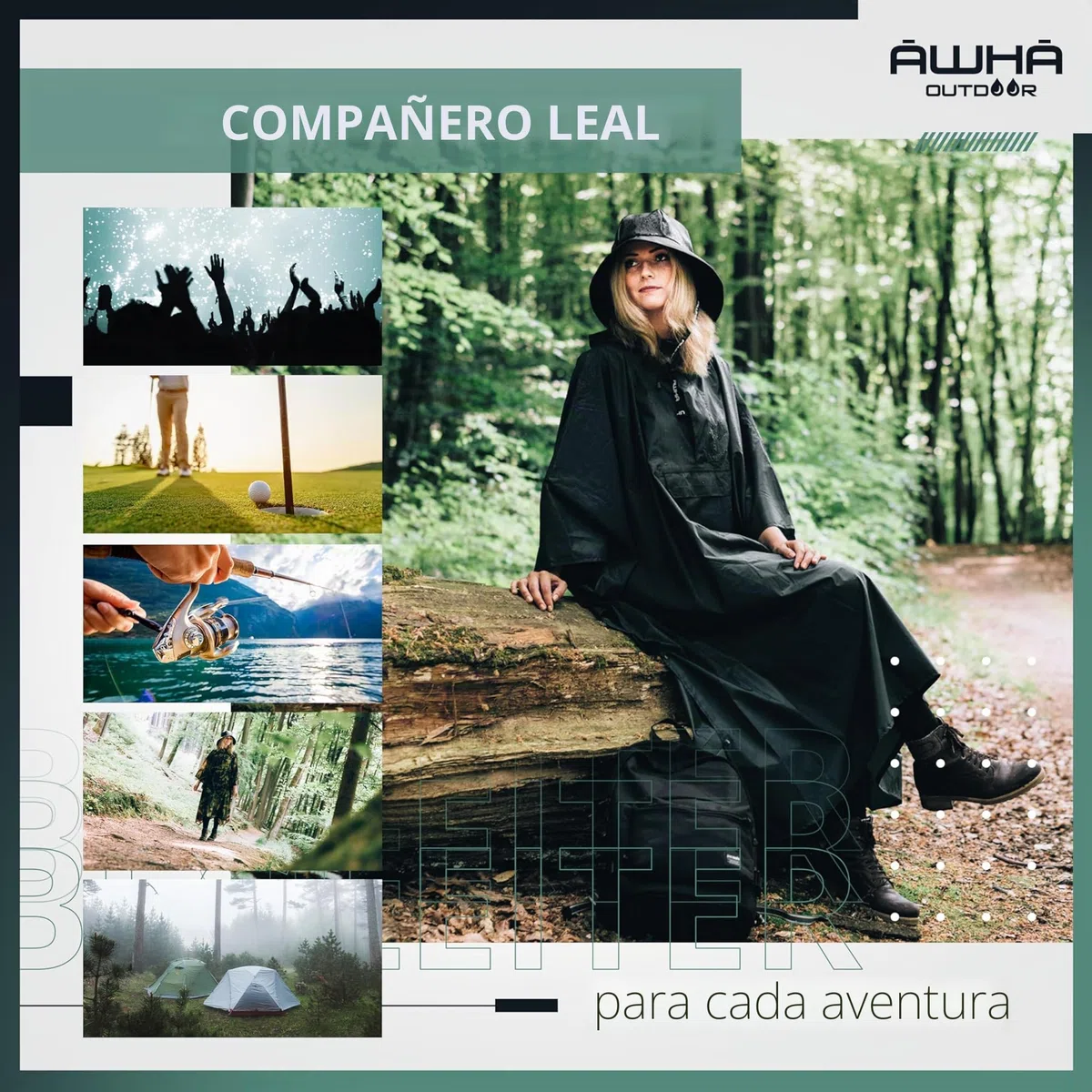 AWHA Souwester, sombrero de lluvia, gorra impermeable con ala ancha y orejeras