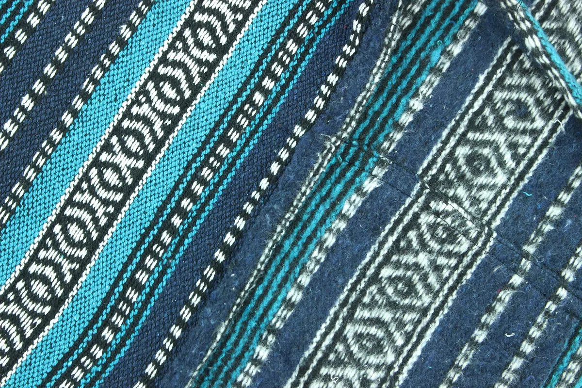 LOUDelephant - Poncho con capucha estilo mexicano Gheri 100 % tejido de algodón