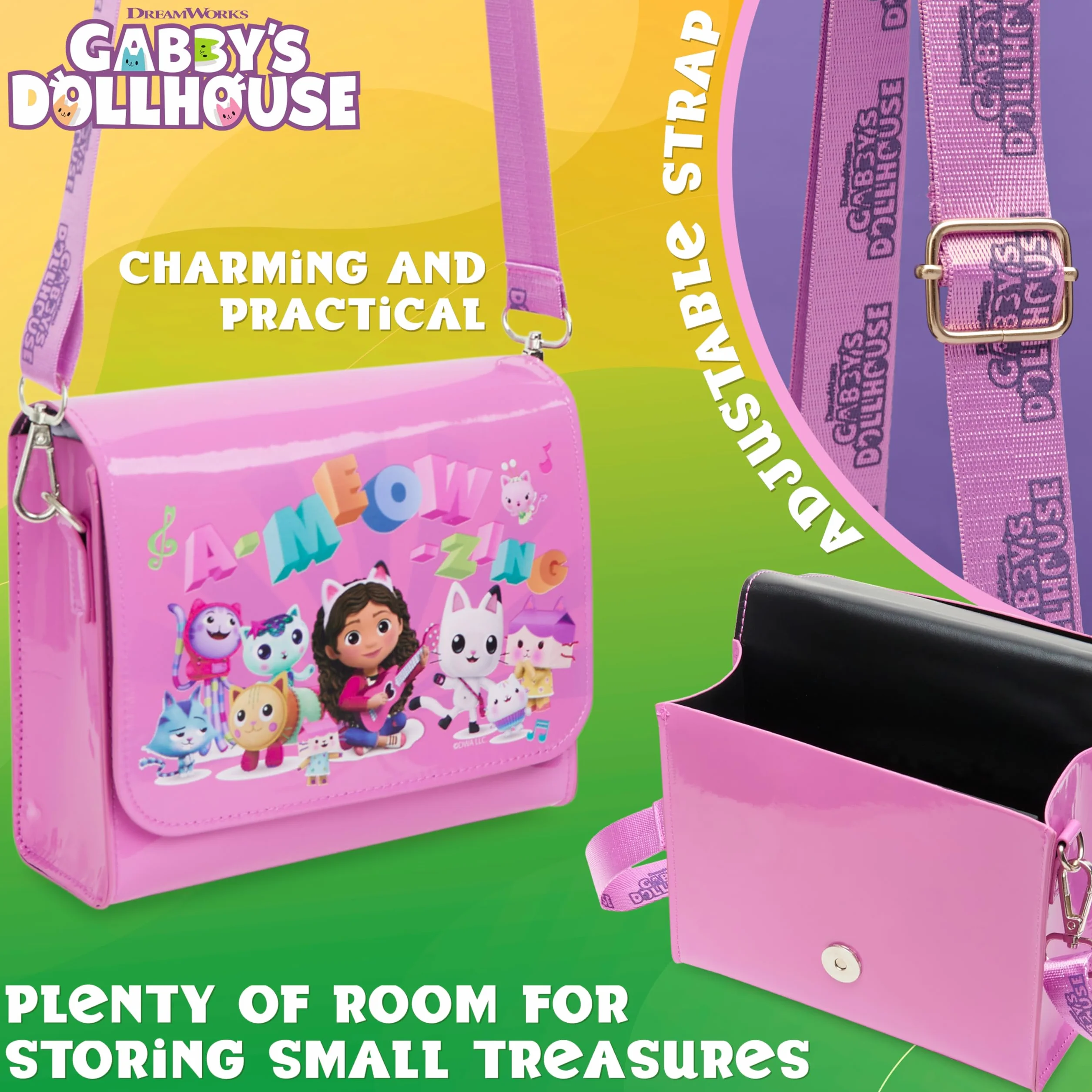 Casa de Muñecas Gabby Bolso Niña, Bolso Bandolera con Correa Ajustable - Regalos para Niñas