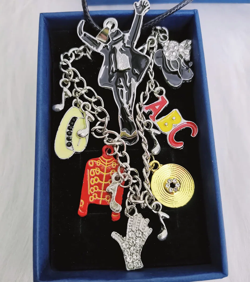 MJ Jackson - Collar y pulsera para fanáticos de MJ Michael, para hombres y niños, colección conmemorativa