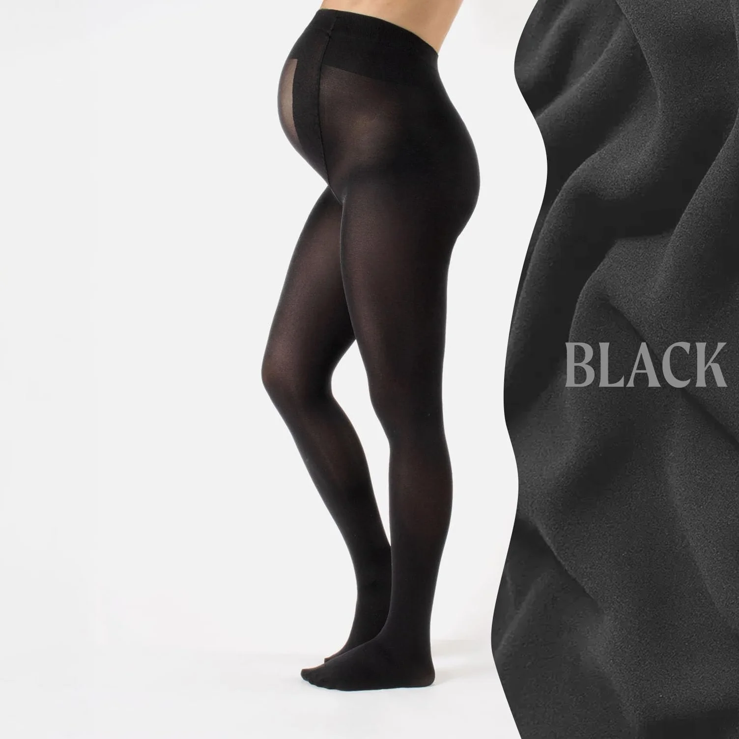CALZITALY 2 Pares Medias Premama Opacas | Panty Para Futura Mama | 40 Den | Negro, Azul Marino | S, M, L, XL | Calcetería Italiana | (M, Negro)