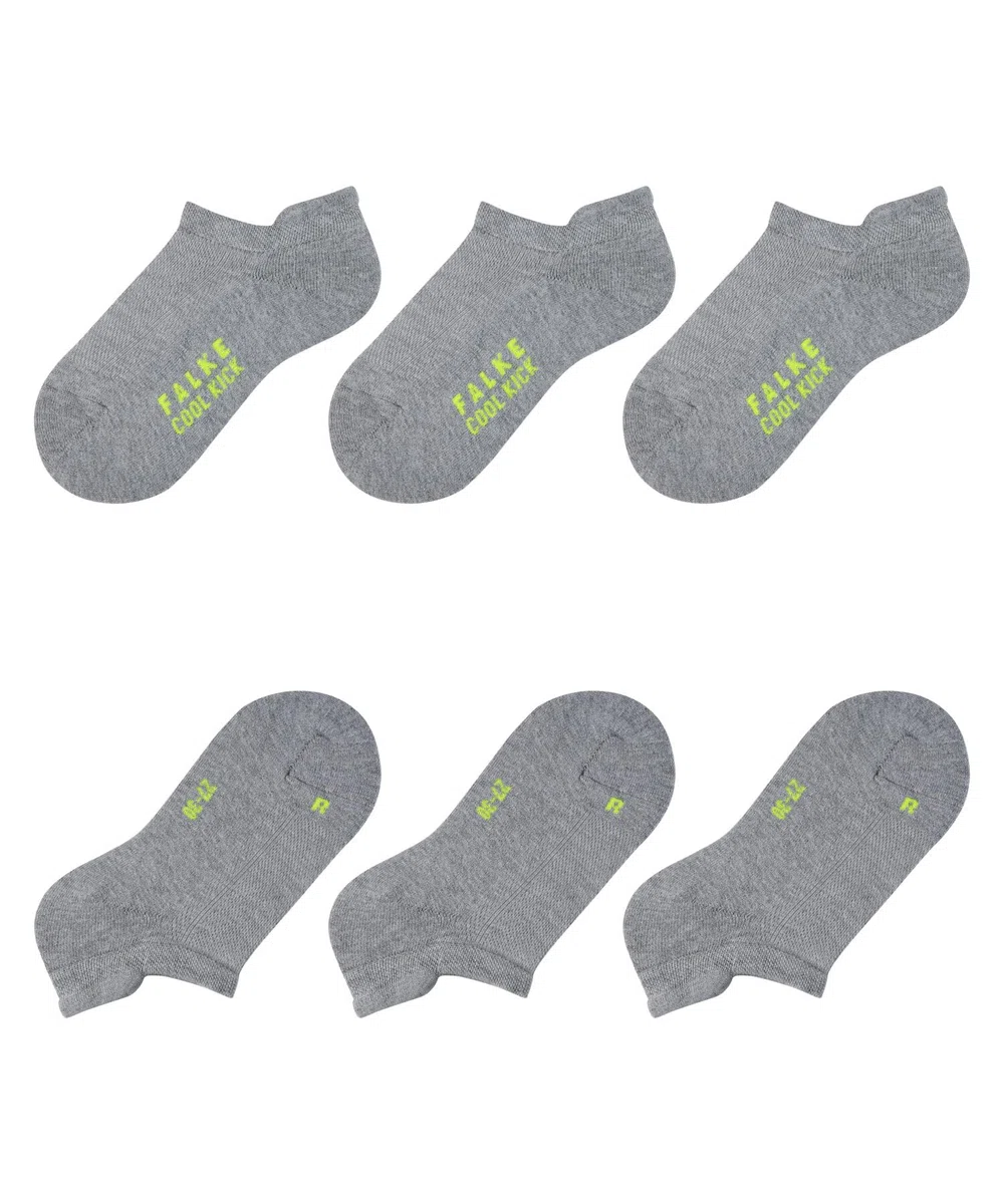 FALKE unisex niños Cool Kick Sneaker 3-Pack calcetines tobilleros transpirable secado rápido material tobillera ligera acolchada suela de felpa efecto refrescante multipack 3 pares