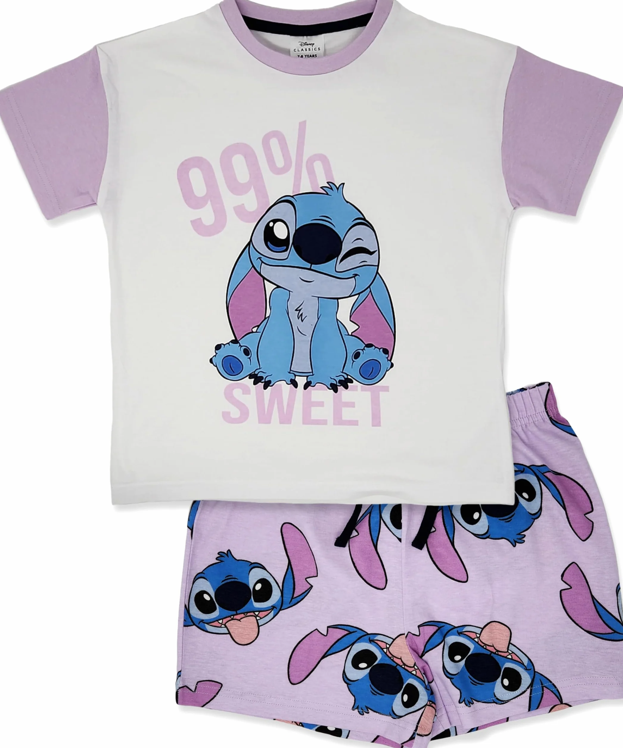 Disney Pijama de Manga Corta Lilo & Stitch para niña - 100% algodón