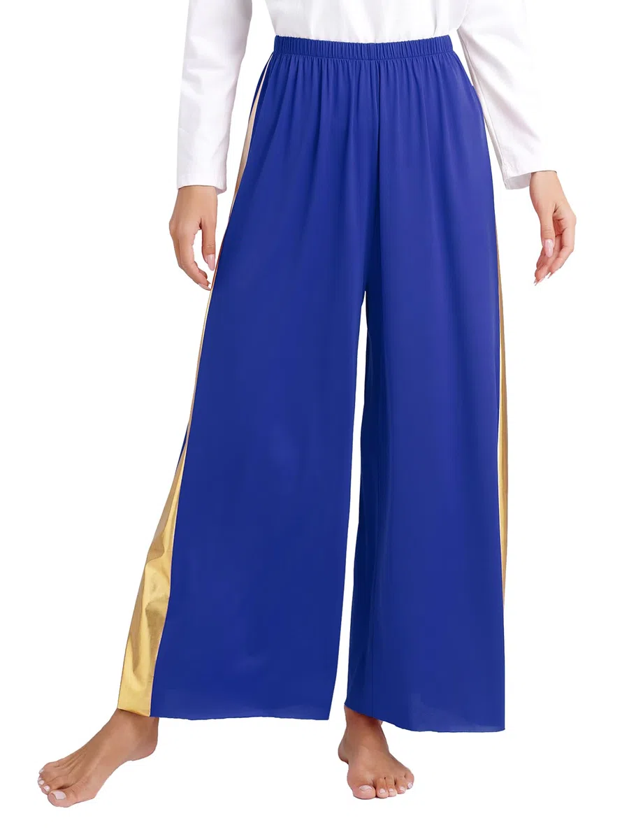 Aislor Vestido De Danza Cristiana para Mujer Vestido De Baile Irregular + Pantalones De Danza Cintura Elástica Ropa De Baile Litúrgica