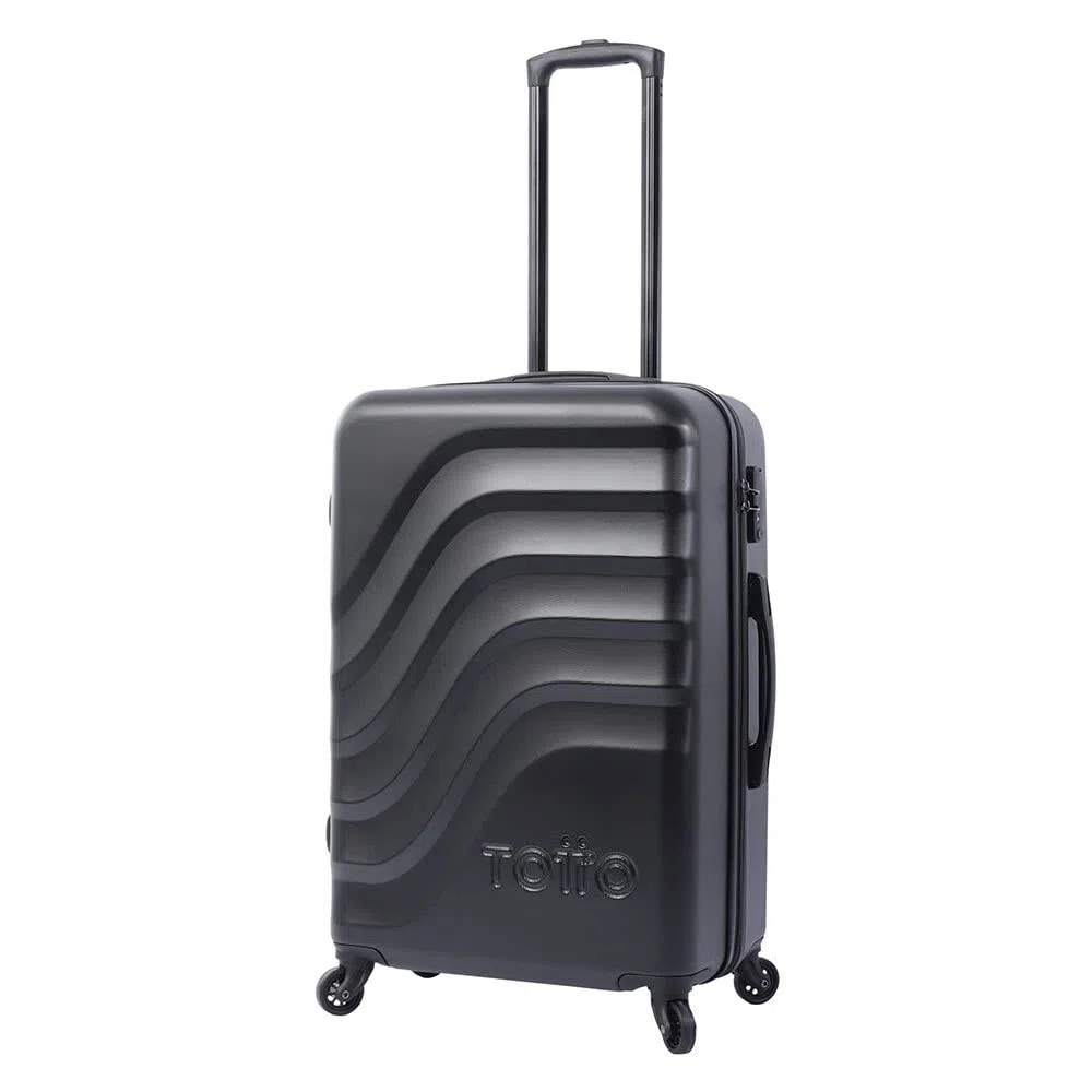 Totto - Viaja con Estilo y Comodidad con la Maleta BAZY Mediana de 360 Grados - para Adultos Unisex - Color Negro
