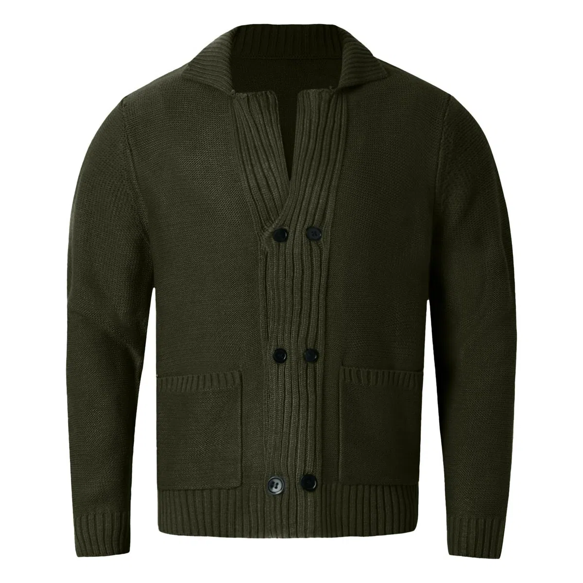 Jersey Hombre Cardigan, Chaqueta Punto Botones Hombre Mangas Largas con Botones Y Solapa Cálido Chaqueta De Punto Informal Bloques De Color Suave Y Cómodo para La Moda Diaria Y Comodidad