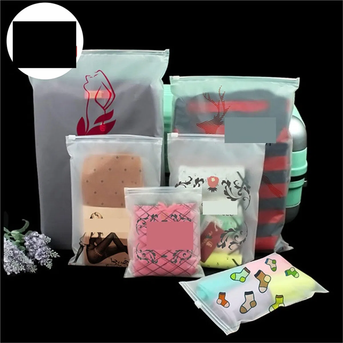 Bolsas de plástico esmerilado for embalaje, 100 unidades, for viaje, impermeables, con cierre cremallera y autoselladas Organizadores de Viaje(15x20cm)