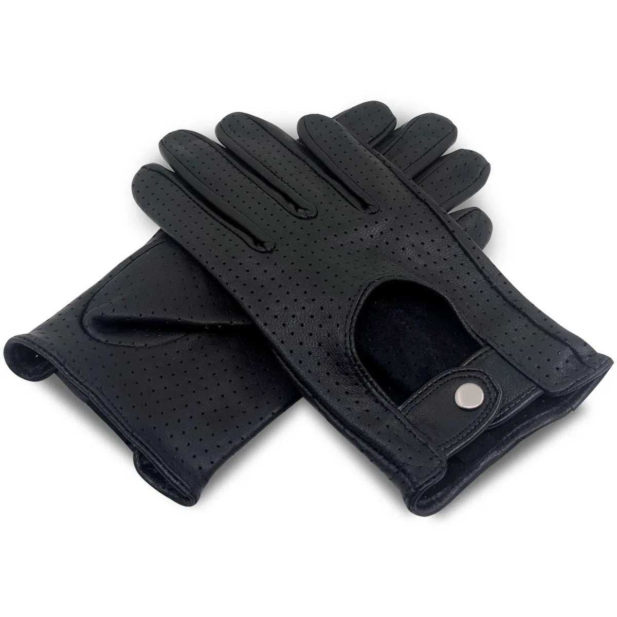 Guantes de conducción de malla táctil de piel de oveja suave y delgada retro para mujeres