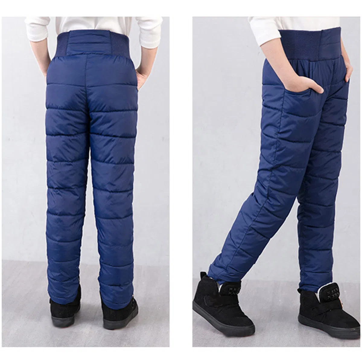Generisch Pantalones de plumón para niños y niñas, pantalones de invierno, resistentes al viento, pantalones térmicos de invierno, ligeros, cálidos, para exteriores, 2-10 años