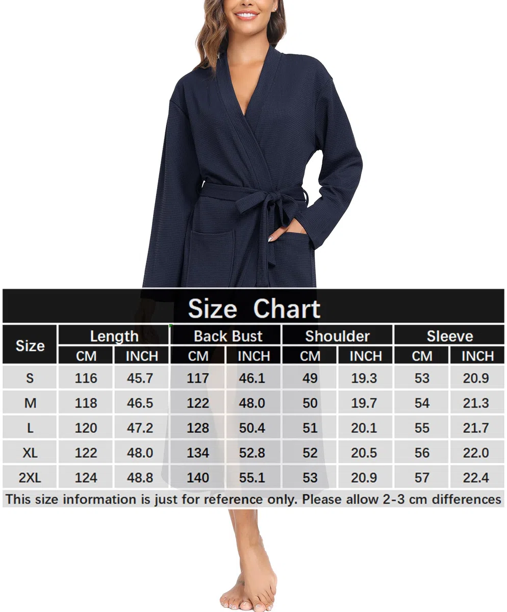 Sopesil Albornoz para Mujeres de Longitud Completa de Gofre Albornoz de Lujo Ligero Suave Loungewear Sleepwear Spa y Hotel para Todo el Año