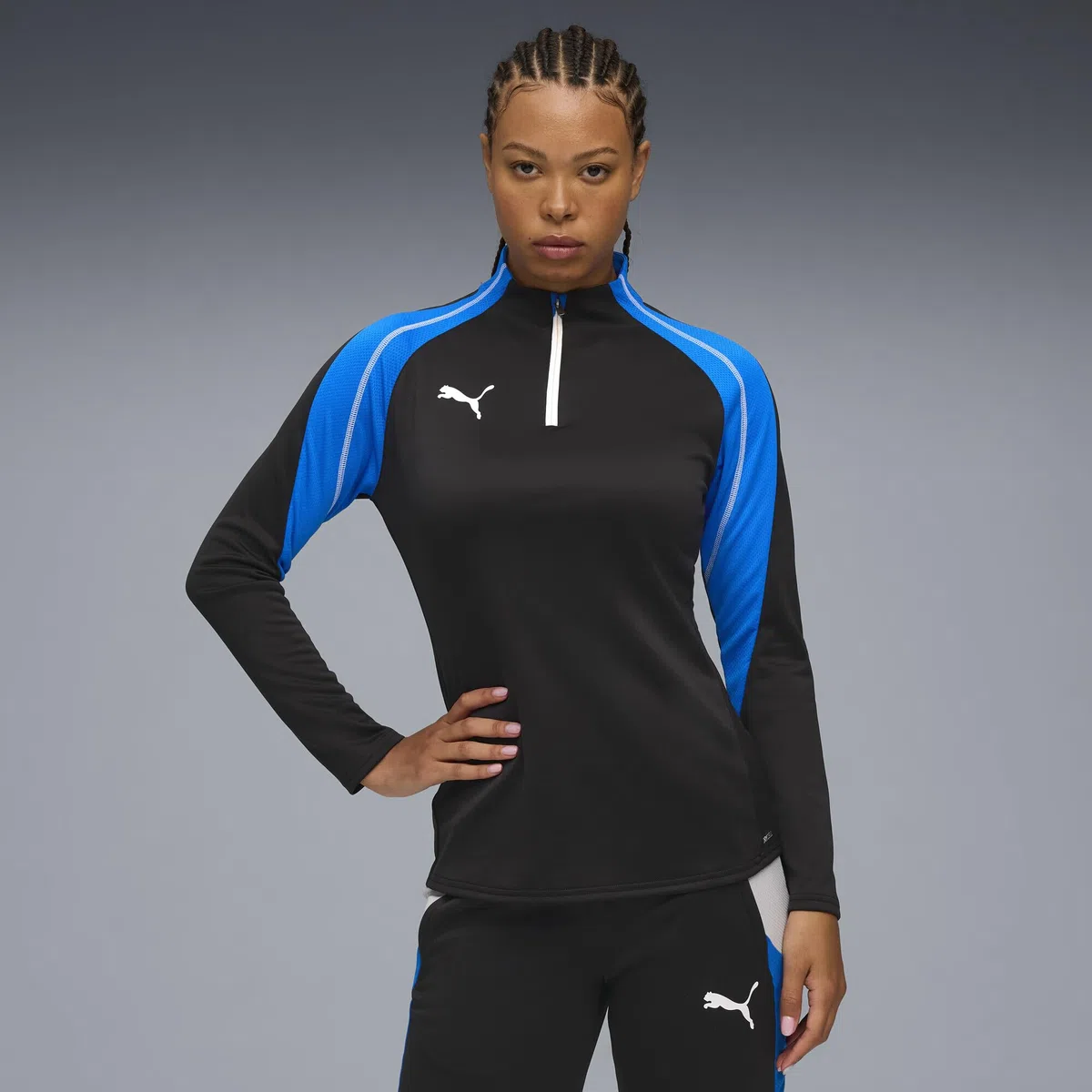 PUMA Camiseta de fútbol con Cuello con Cremallera IndividualBLAZE Mujer