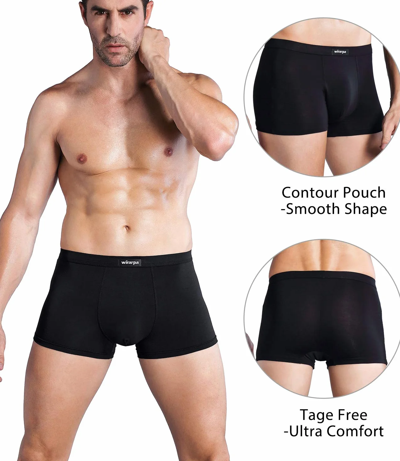 wirarpa Calzoncillos Bóxers Hombre Microfibra Ropa Interior Multicolor Underwear Trunks Pack de 4