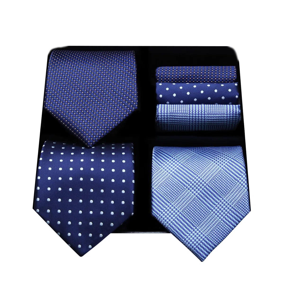 HISDERN Corbatas y pañuelo de hombre (Pack de 3), Conjunto Elegante de corbata para seda hombres - Set regalo para hombres