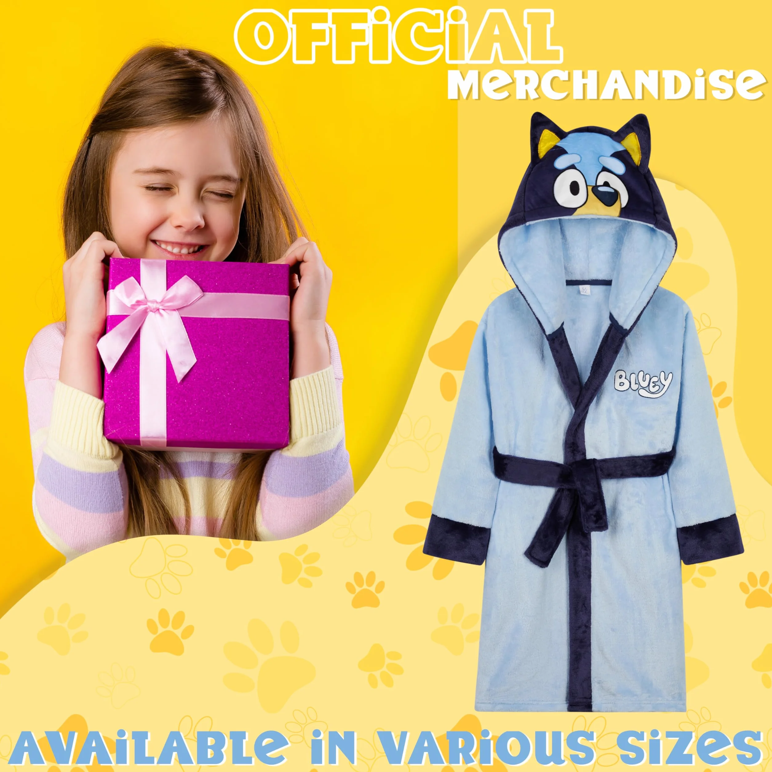 Bluey Bata Casa Niña Niño con Capucha y Cordón Cosido, Bingo Albornoz Infantil Bebe Invierno Polar Cálido, Regalos Niños