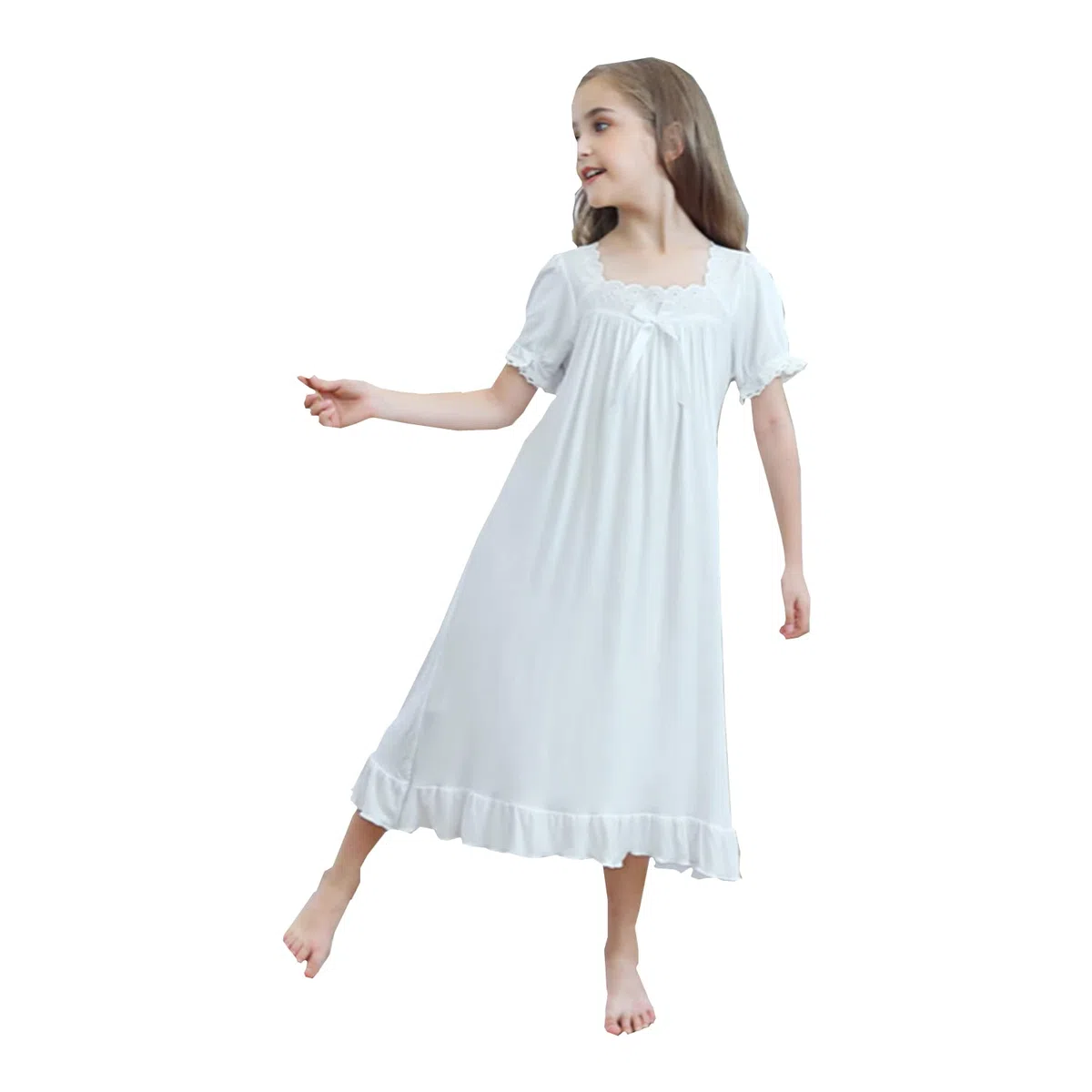 Verve Jelly Camisones para niñas, ropa de dormir de manga corta, cómoda camisa de dormir de princesa, vestido de pijama, vestido de dormir para niña pequeña